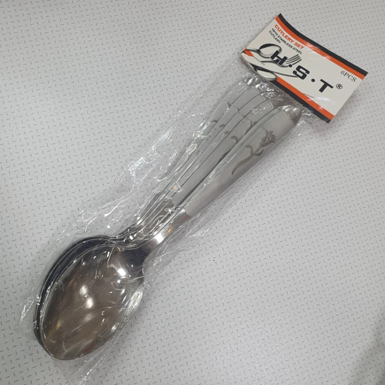 ست قاشق استیل H.S.T طرح گل