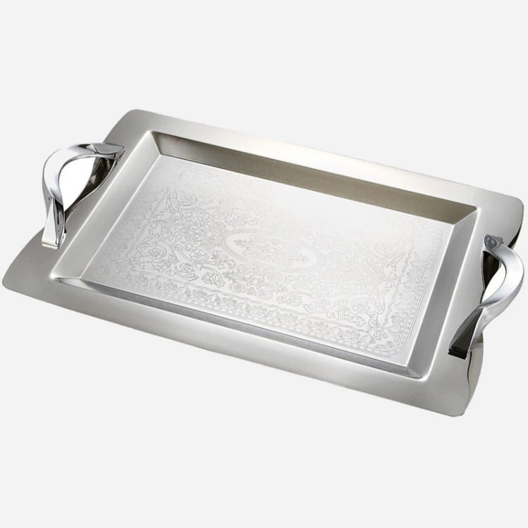 سینی استیل گلدار بزرگ نیوهوم کد NH08-1215